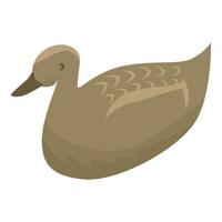 icono de pato salvaje, estilo isométrico vector