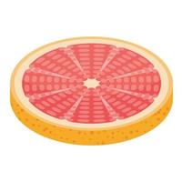 icono de pomelo de rodaja redonda, estilo isométrico vector