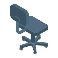 icono de silla de oficina, estilo isométrico vector