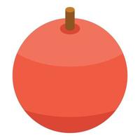 Red apple icon, isometric style vector
