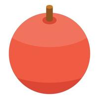 Red apple icon, isometric style vector