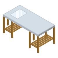 Architect work table icon, isometric style vector