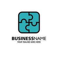 Puzzle Parts Strategy Teamwork Business Logo Template Flat Color vector