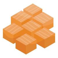 Cutted piece of papaya icon, isometric style vector