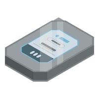 Computer hard disk icon, isometric style vector