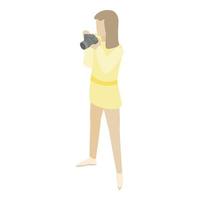 icono de fotografía de mujer, estilo isométrico vector