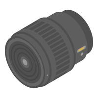 Professional camera lens icon, isometric style vector