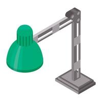 Desktop office lamp icon, isometric style vector