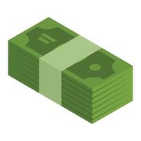 Packed dollars icon, isometric style vector