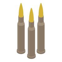 Rifle bullet icon, isometric style vector