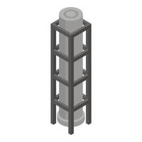 Oil tower icon, isometric style vector