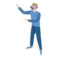 Boy in vr goggles icon, isometric style vector