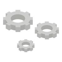 Set gear cog icon, isometric style vector