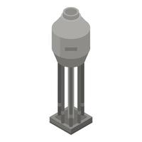 icono del tanque de la planta de refinería, estilo isométrico vector