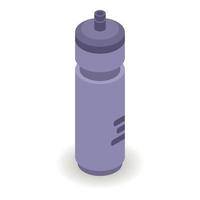 Fitness water bottle icon, isometric style vector