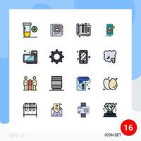 16 iconos creativos signos y símbolos modernos de computadora diseño móvil reunión chat elementos de diseño de vectores creativos editables