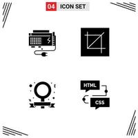 Modern Set of 4 Solid Glyphs and symbols such as apc tool power design campaign Editable Vector Design Elements