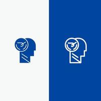 Activity Brain Faster Human Speed Line and Glyph Solid icon Blue banner Line and Glyph Solid icon Blue banner vector