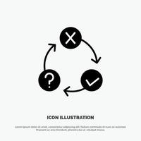 Daily Flow Issues Organization Realization solid Glyph Icon vector