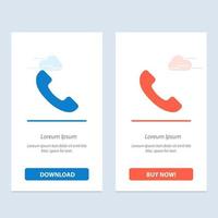 Phone Telephone Call  Blue and Red Download and Buy Now web Widget Card Template vector