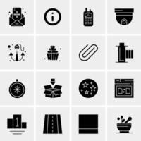 16 iconos de negocios universales vector ilustración de icono creativo para usar en proyectos relacionados con la web y dispositivos móviles