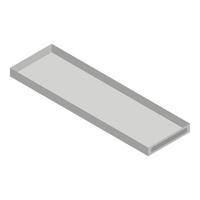 Metal desk box icon, isometric style vector