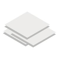 Stack of paper icon, isometric style vector