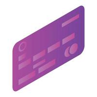 Credit bank card icon, isometric style vector