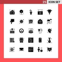 grupo universal de símbolos de icono de 25 glifos sólidos modernos de elementos de diseño de vector editables de decisión de tablero de naturaleza de halloween de tienda