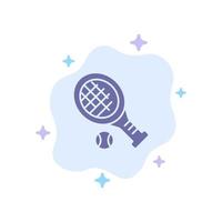 Ball Racket Tennis Sport Blue Icon on Abstract Cloud Background vector