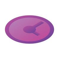 Purple wall clock icon, isometric style vector