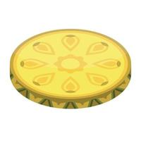 Cut of pineapple icon, isometric style vector
