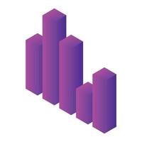 Column graph icon, isometric style vector