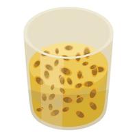 Maracuja juice icon, isometric style vector