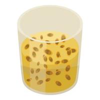 Maracuja juice icon, isometric style vector