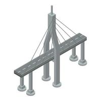 Modern bridge icon, isometric style vector