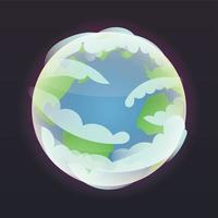 Space earth planet icon, isometric style vector