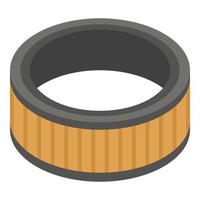 Round air filter icon, isometric style vector