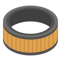 Round air filter icon, isometric style vector