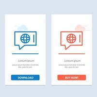 Chat World Technical Service  Blue and Red Download and Buy Now web Widget Card Template vector