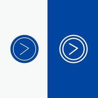 Arrow Interface Right User Line and Glyph Solid icon Blue banner Line and Glyph Solid icon Blue banner vector