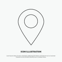 Location Map Marker Pin Line Icon Vector