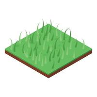 Home grass icon, isometric style vector