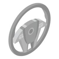 Steering wheel icon, isometric style vector