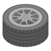 Car wheel icon, isometric style