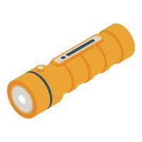 Orange flashlight icon, isometric style vector