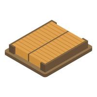 Square car air filter icon, isometric style vector