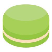 Green macaroon icon, isometric style vector
