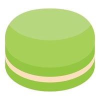 icono de macarrón verde, estilo isométrico vector