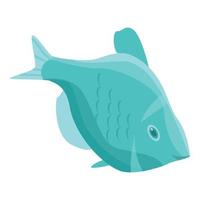 Abstract marine fish icon, isometric style vector